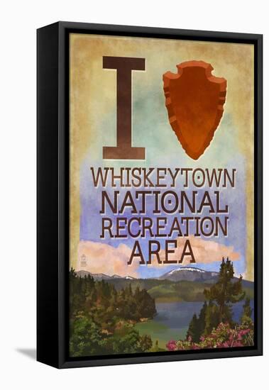 I Heart Whiskeytown National Recreation Area-Lantern Press-Framed Stretched Canvas