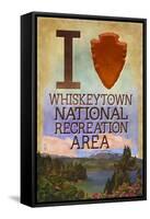 I Heart Whiskeytown National Recreation Area-Lantern Press-Framed Stretched Canvas