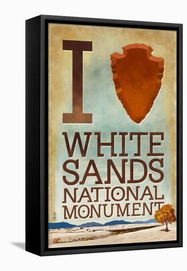 I Heart White Sands National Monument, New Mexico-Lantern Press-Framed Stretched Canvas