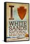 I Heart White Sands National Monument, New Mexico-Lantern Press-Framed Stretched Canvas