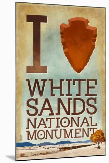 I Heart White Sands National Monument, New Mexico-Lantern Press-Mounted Art Print