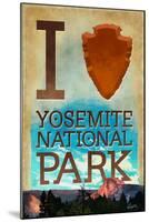 I Heart Yosemite National Park, California-Lantern Press-Mounted Art Print