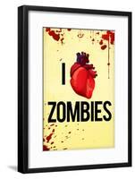 I Heart Zombies Art Poster Print-null-Framed Poster