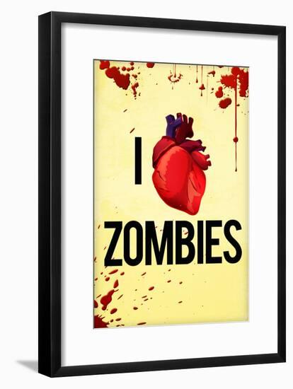 I Heart Zombies Art Poster Print-null-Framed Poster