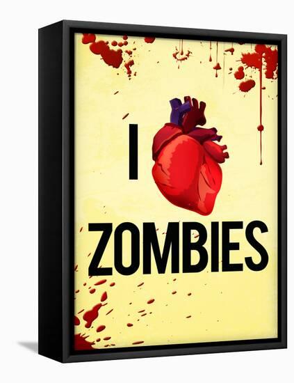 I Heart Zombies Art Poster Print-null-Framed Stretched Canvas