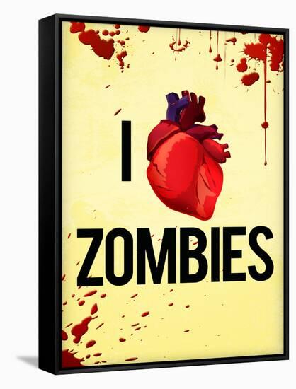 I Heart Zombies Art Poster Print-null-Framed Stretched Canvas