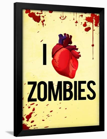 I Heart Zombies Art Poster Print-null-Framed Poster