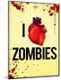 I Heart Zombies Art Poster Print-null-Mounted Poster