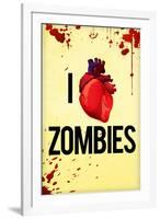 I Heart Zombies-null-Framed Art Print