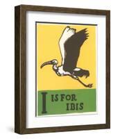 I is for Ibis-null-Framed Art Print