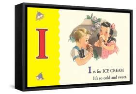I is for Ice Cream-null-Framed Stretched Canvas