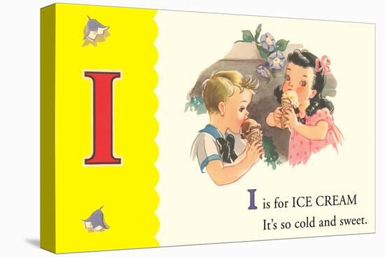 I is for Ice Cream-null-Stretched Canvas