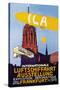 I.L.A., Airship, Balloon and Plane Fly over a Cathedral in Frankfort Wor-null-Stretched Canvas