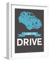 I Like to Drive Beetle 3-NaxArt-Framed Art Print