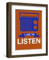 I Like to Listen 1-NaxArt-Framed Art Print