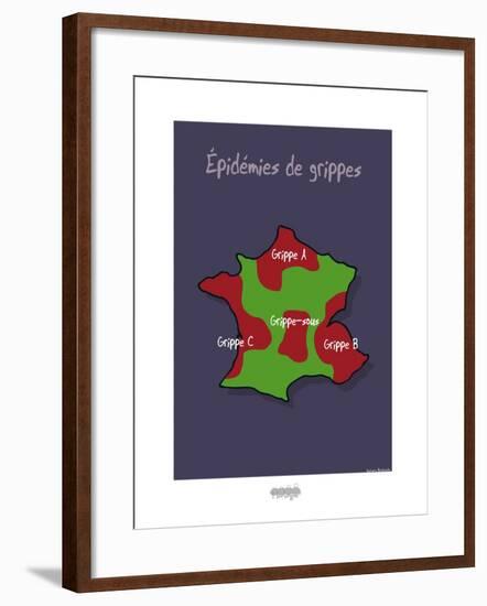 I Lov'ergne - Épidémies de grippes-Sylvain Bichicchi-Framed Art Print