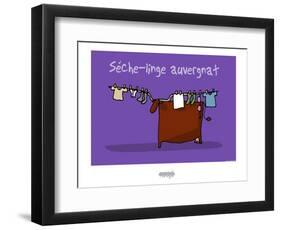 I Lov'ergne - Sèche-linge auvergnat-Sylvain Bichicchi-Framed Art Print