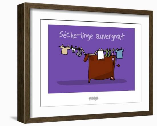 I Lov'ergne - Sèche-linge auvergnat-Sylvain Bichicchi-Framed Art Print