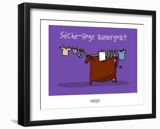 I Lov'ergne - Sèche-linge auvergnat-Sylvain Bichicchi-Framed Art Print