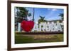 I Love Aruba Sign in Downtown Oranjestad, Capital of Aruba, ABC Islands, Netherlands Antilles-Michael Runkel-Framed Photographic Print