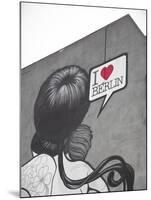 I Love Berlin' Mural on Building, Berlin, Germany-Jon Arnold-Mounted Photographic Print