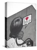 I Love Berlin' Mural on Building, Berlin, Germany-Jon Arnold-Stretched Canvas