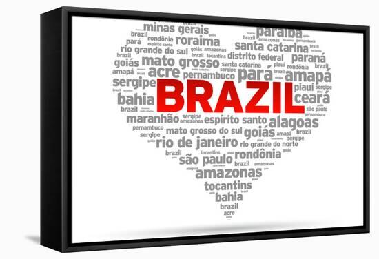 I Love Brazil-kbuntu-Framed Stretched Canvas