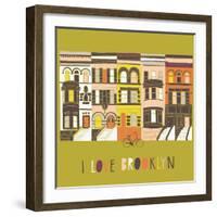 I Love Brooklyn Print Design-Lavandaart-Framed Art Print