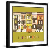 I Love Brooklyn Print Design-Lavandaart-Framed Art Print