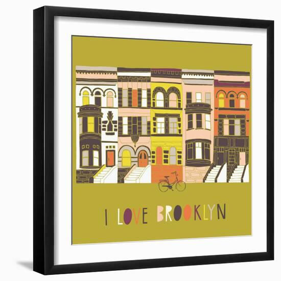 I Love Brooklyn Print Design-Lavandaart-Framed Art Print