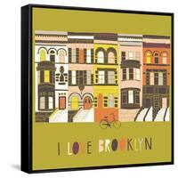 I Love Brooklyn Print Design-Lavandaart-Framed Stretched Canvas