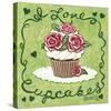 I Love Cupcakes-Janet Kruskamp-Stretched Canvas