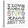 I Love Every Stupid Thing About You-Michael Mullan-Stretched Canvas