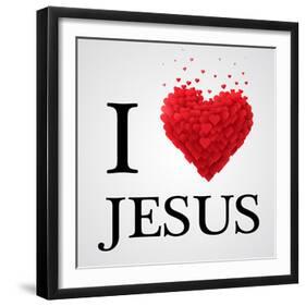 I Love Jesus Heart Graphic-null-Framed Art Print