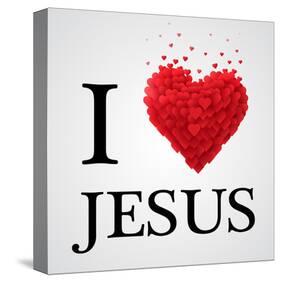 I Love Jesus Heart Graphic-null-Stretched Canvas