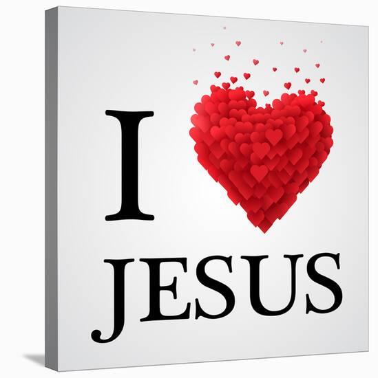 I Love Jesus Heart Graphic-null-Stretched Canvas