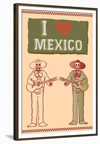 I Love Mexico-null-Framed Premium Giclee Print