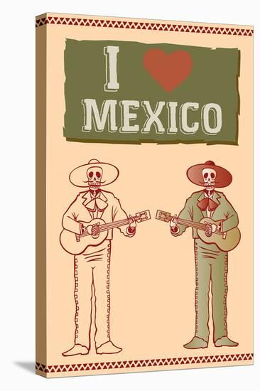 I Love Mexico-null-Stretched Canvas