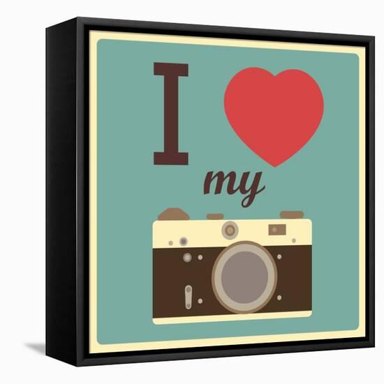 I Love My Camera-AnnaKukhmar-Framed Stretched Canvas