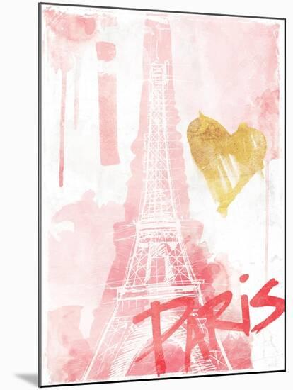 I Love Paris Blush-OnRei-Mounted Art Print