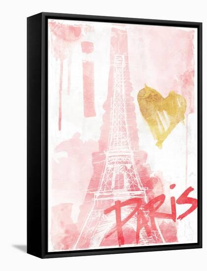 I Love Paris Blush-OnRei-Framed Stretched Canvas