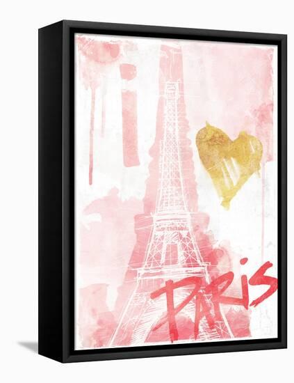 I Love Paris Blush-OnRei-Framed Stretched Canvas