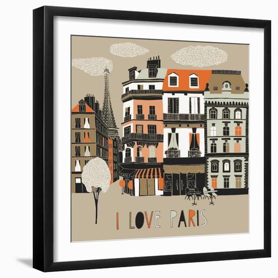 I Love Paris Print Design-Lavandaart-Framed Art Print