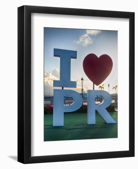 I love Puerto Rico Sign in San Juan Harbor-George Oze-Framed Premium Photographic Print