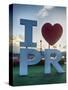 I love Puerto Rico Sign in San Juan Harbor-George Oze-Stretched Canvas