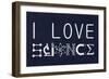 I Love Science Plastic Sign-null-Framed Premium Giclee Print