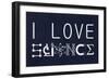 I Love Science Plastic Sign-null-Framed Premium Giclee Print