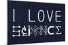 I Love Science Plastic Sign-null-Mounted Art Print