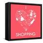 I Love Shopping! A Heart Shape Made of of Different Female Fashion Accessories.-Alisa Foytik-Framed Stretched Canvas