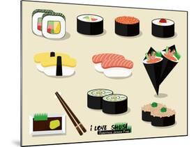I Love Sushi !-Phoebe Yu-Mounted Art Print